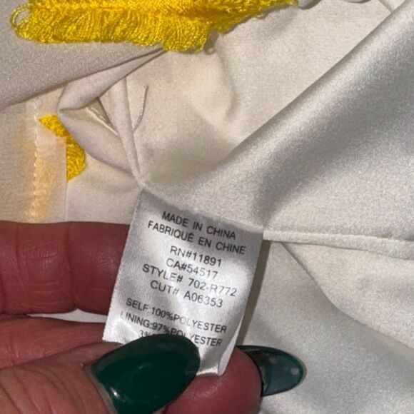 NWT ALI & JAY X ANTHROPOLOGIE yellow & white Corina Textured high neck Romper - Picture 13 of 13